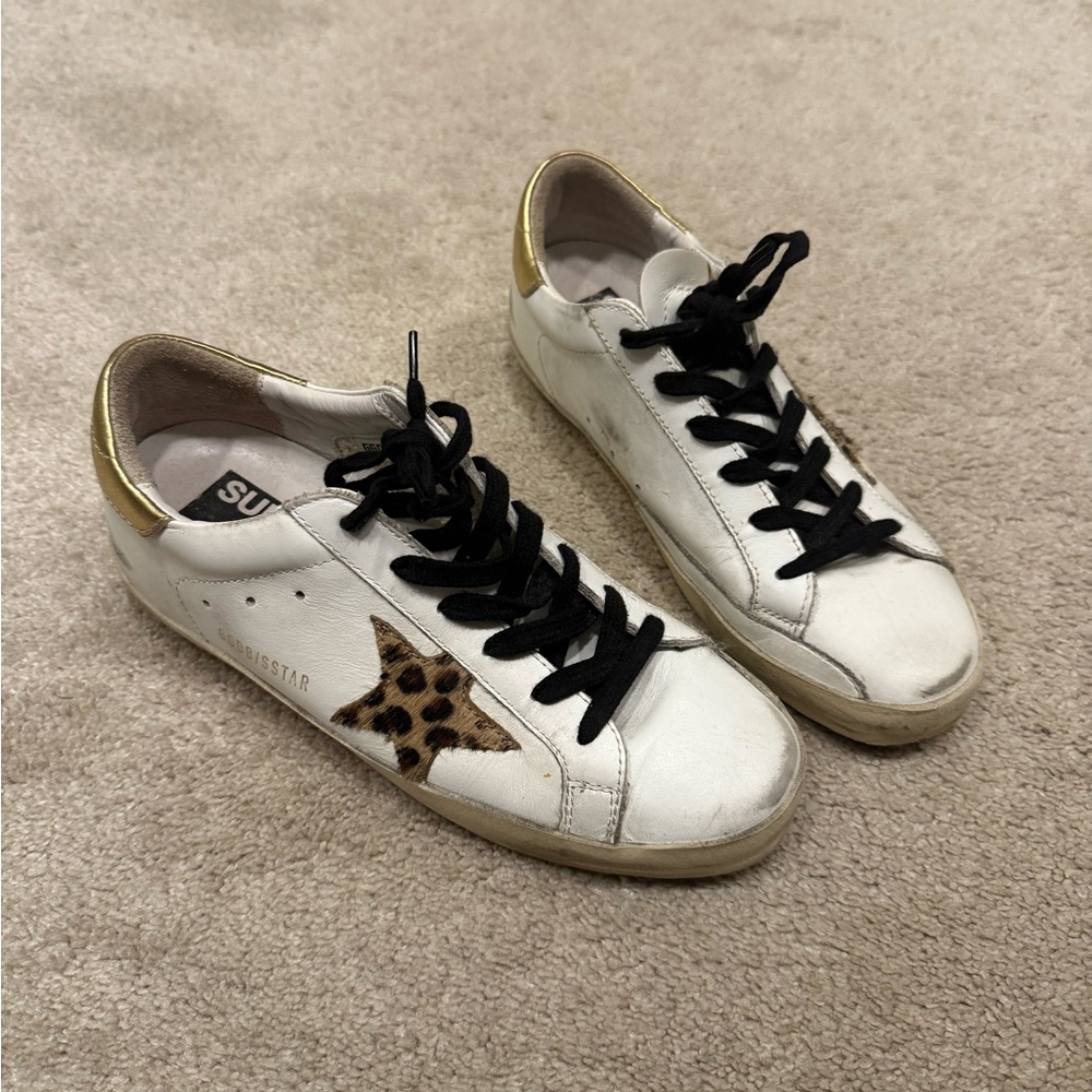 Golden goose superstar leopard low top sneaker